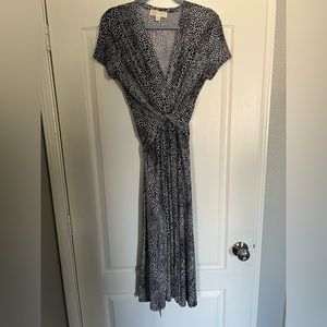 Long flowy animal print dress